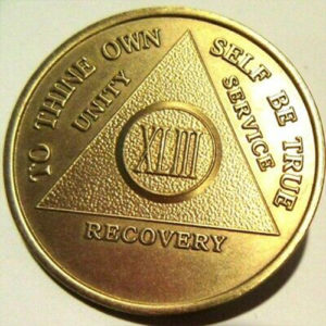 Alcoholics Anonymous AA 43 Year Bronze Medallion Coin Chip